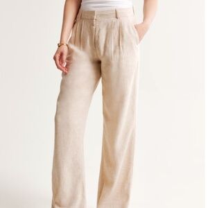 Abercrombie & Fitch Cream Wide-Leg Pants